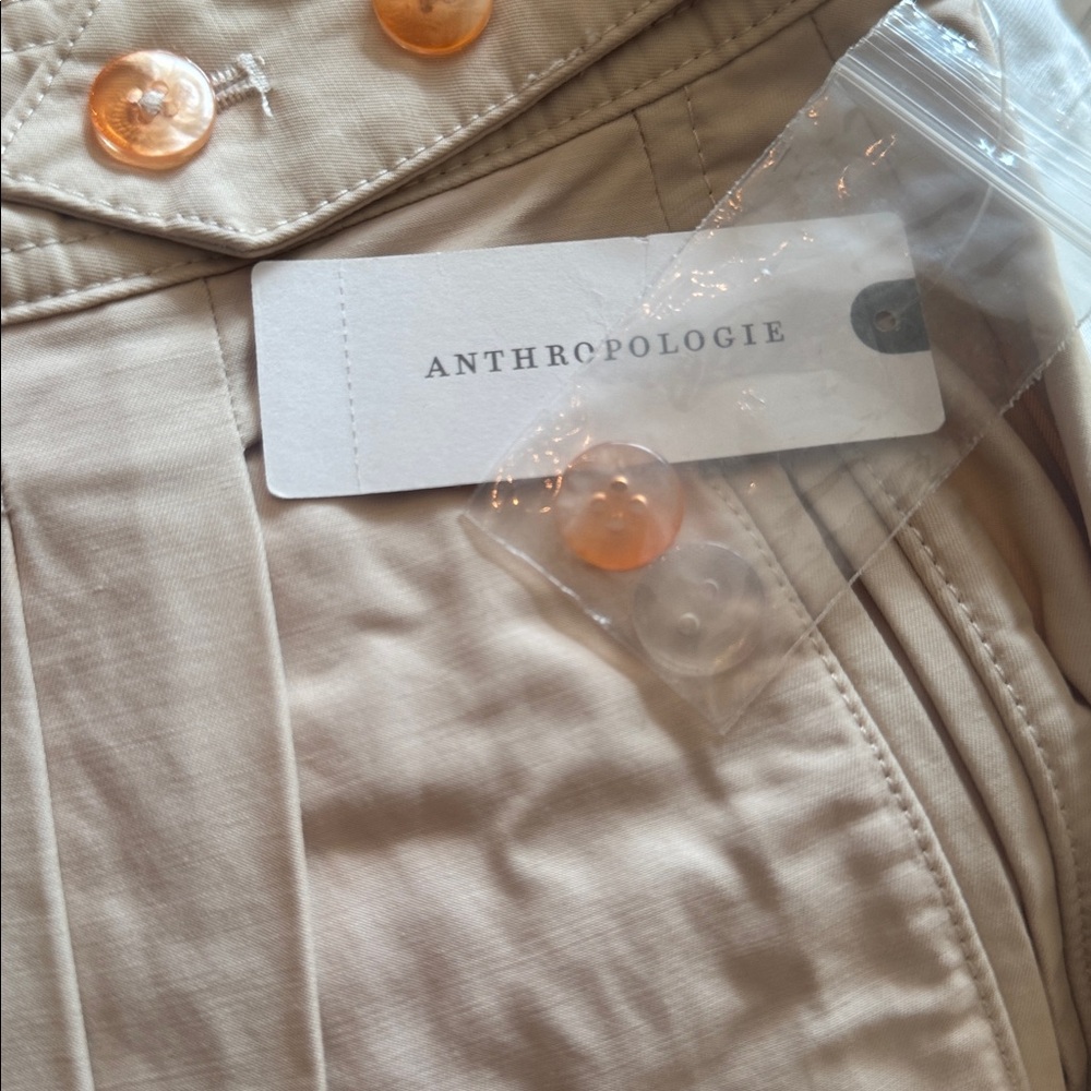 Maeve Anthropologie Pleated Barrel Pants Button 12 - Picture 5 of 7
